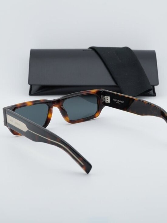 Saint Laurent SL660 002 Unisex Rectangle Sunglasses - Havana  display picture 1